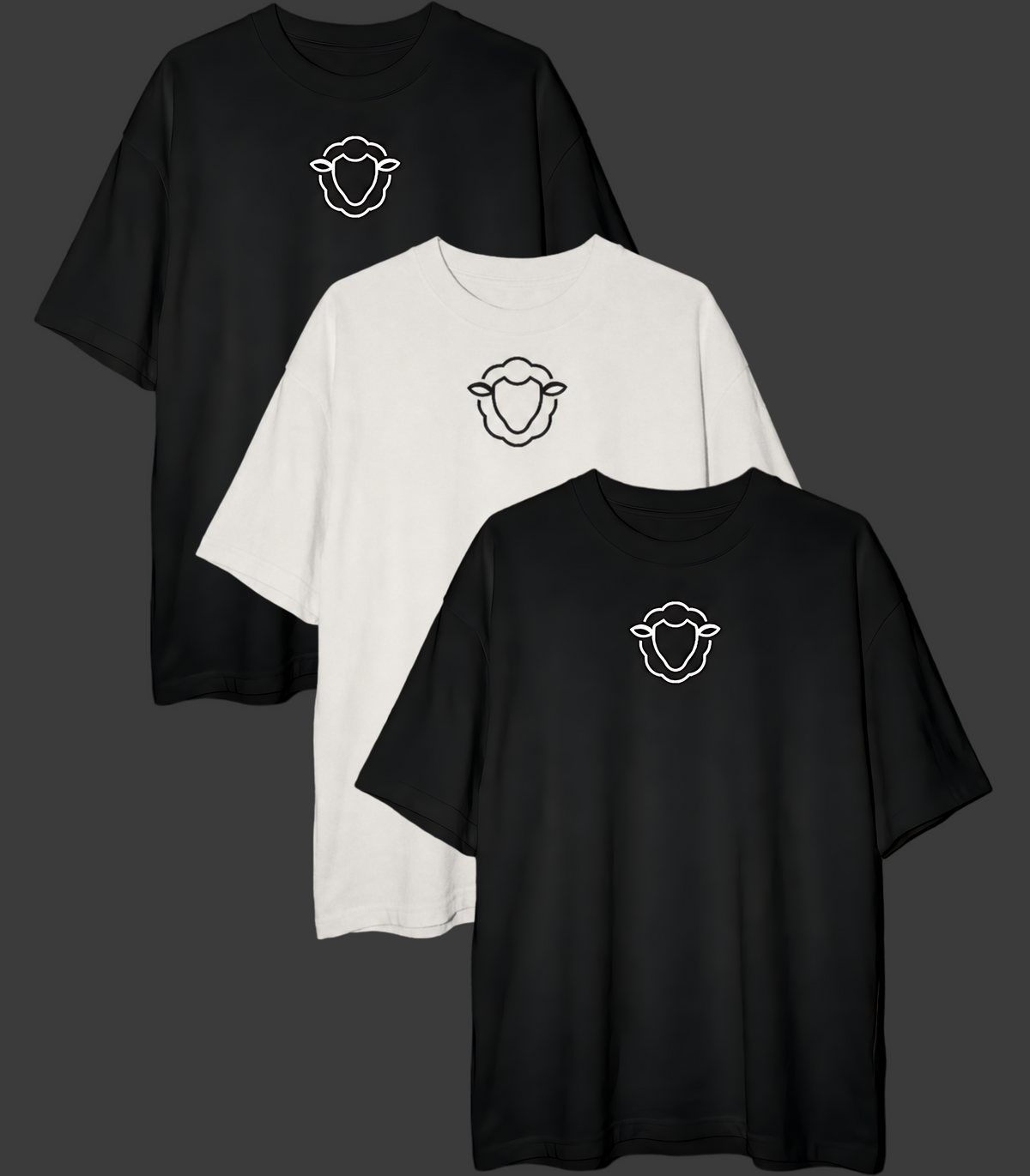 KIT COM 3 CAMISETAS OVERSIZED BASIC ZERO ENCOLHIMENTO