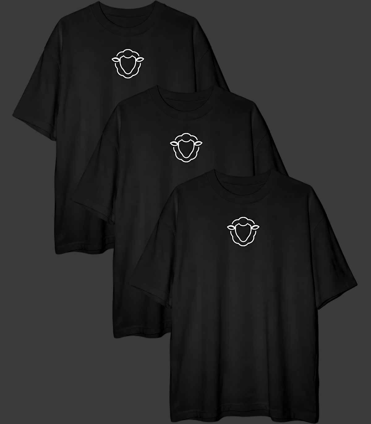 KIT COM 3 CAMISETAS OVERSIZED BASIC ZERO ENCOLHIMENTO