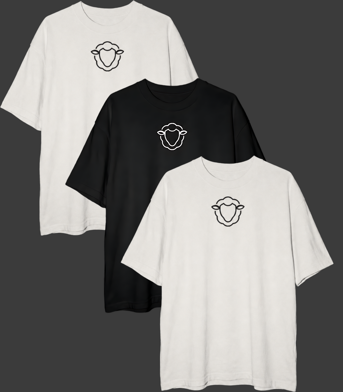 KIT COM 3 CAMISETAS OVERSIZED BASIC ZERO ENCOLHIMENTO